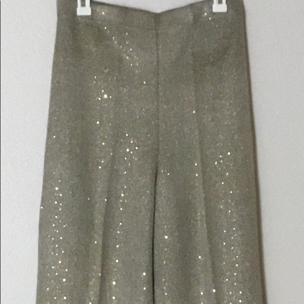 ST JOHN EVENING SEQUIN PANT, SIZE 14, in TAUPE.